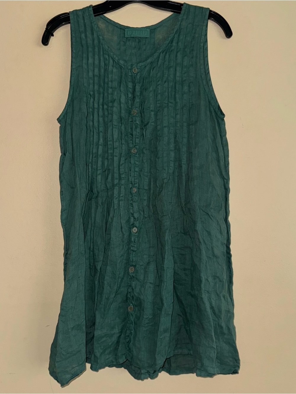 CP SHADES Dark Green Tunic Linen Twill Size M
